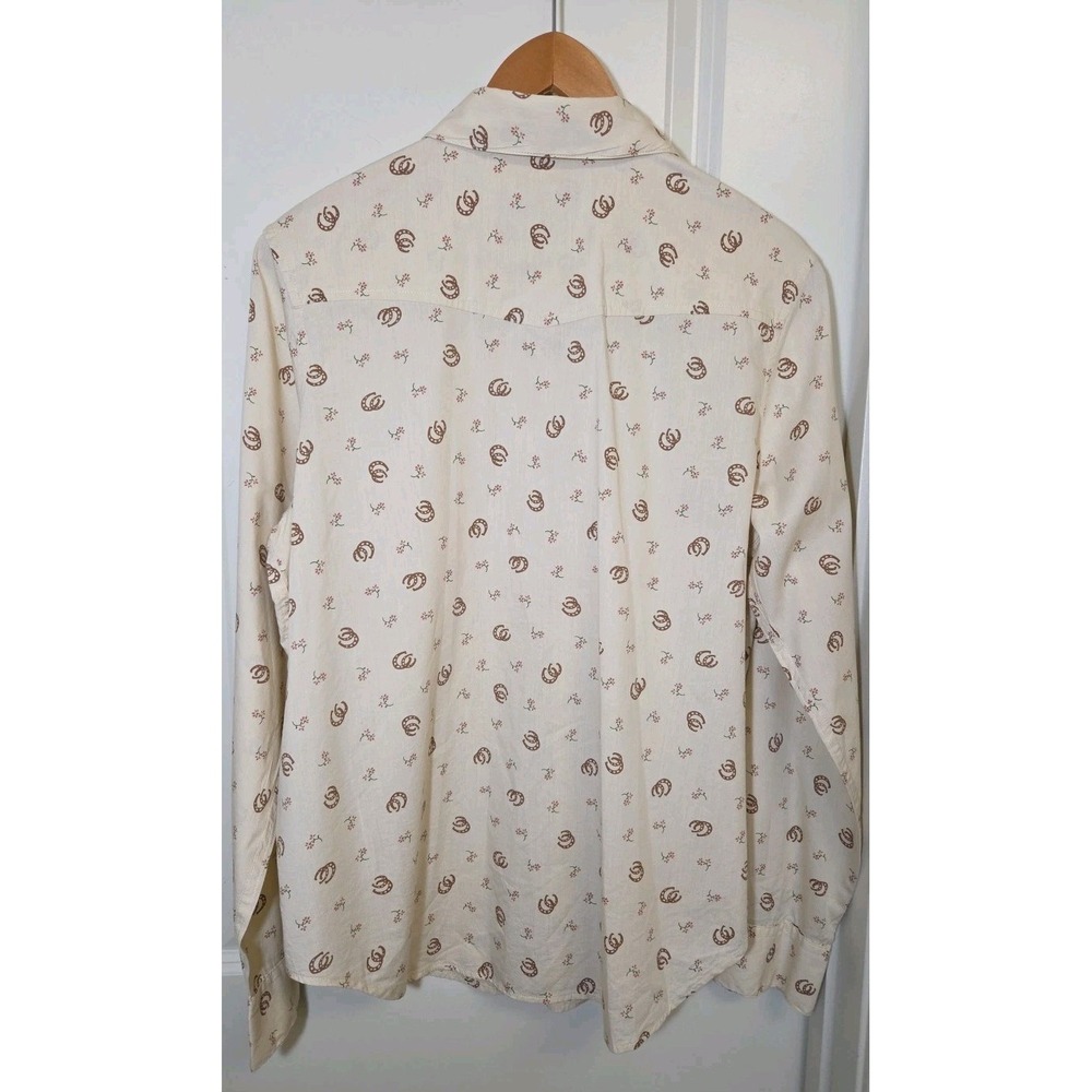Pendleton Gambler Pearl Snap Shirt Cowgirl Western Floral Horsehoes Women L $119 - Picture 6 of 12